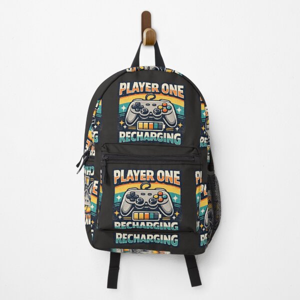 Item preview, Player One Recharging Funny Retro Gamer Battery Design designed and sold by GiftLore Studio.