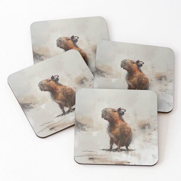 Item preview, Capybara with Headphones Music Digital Art designed and sold by AniDragonfly.