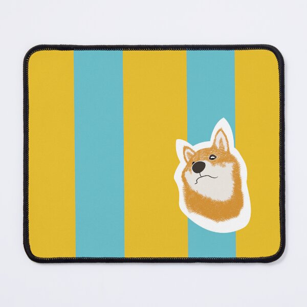 Item preview, Thick stripe (yellow, light blue) with Shiba Inu designed and sold by ShibaCruise-On.