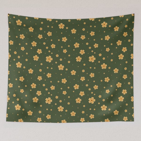 Item preview, Olive Green Mustard Floral Pattern designed and sold by Little Wimbly.