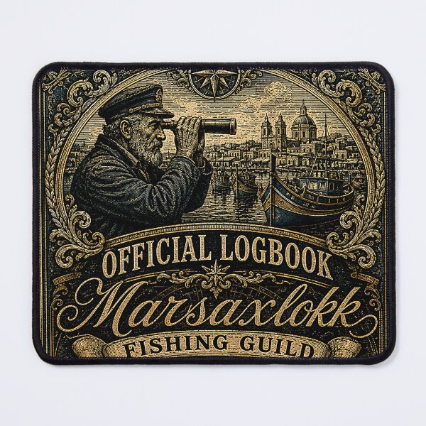 Item preview, Official Logbook Marsaxlokk Fishing Guild Sea Captain Portrait designed and sold by RoyalOrderGallery.