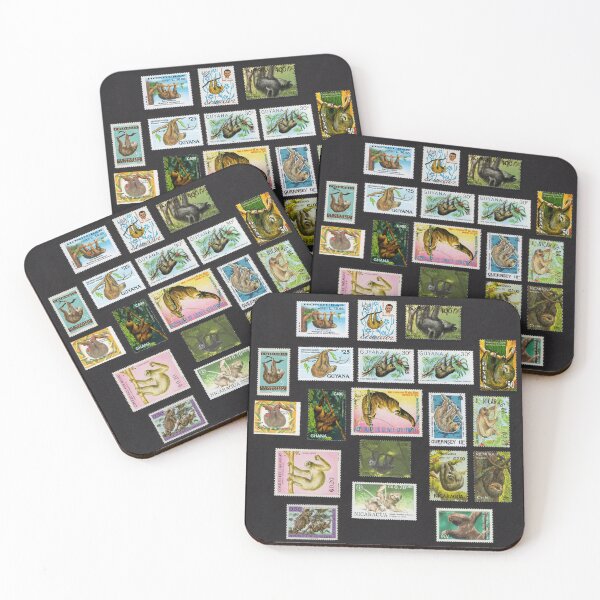 Item preview, Vintage Sloth Postage Stamp Collage Aesthetic designed and sold by Schulz Lightprint Studio.