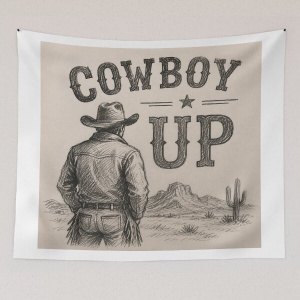 Item preview, Vintage Cowboy up poster designed and sold by Andyt.