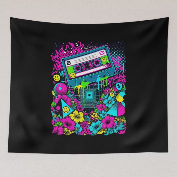 Item preview, 90s Neon Mixtape Floral Retro Technology designed and sold by PixelBlob.