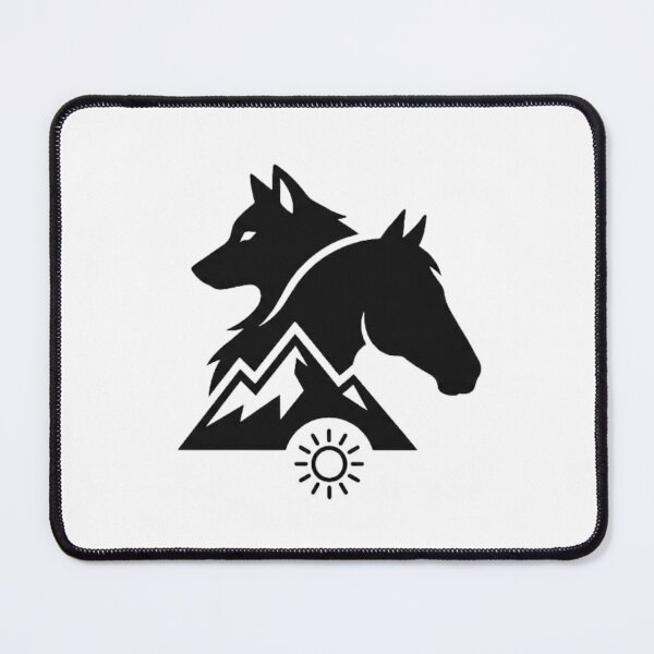 Item preview, Wolf Horse Mountain Nature Logo designed and sold by GiggleInkTees.