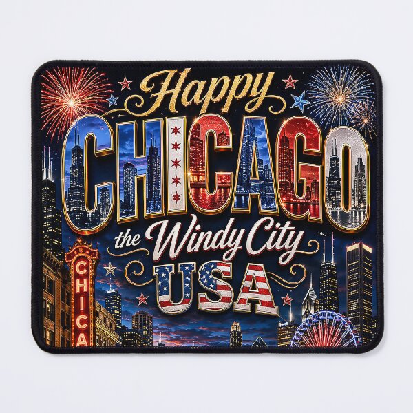 Item preview, Happy Chicago the Windy City USA -Celebrating the Spirit of Chicago designed and sold by DBM Photo Art 1.