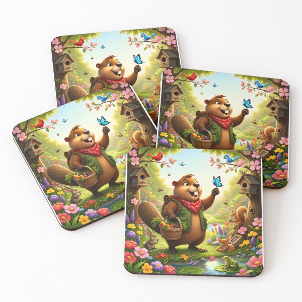 Item preview, Happy Beaver Adventures – Meadow in Full Bloom designed and sold by Clothes With Smiling Animals Walt Gral.