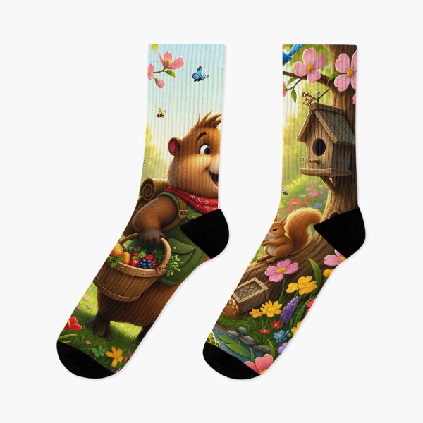 Item preview, Happy Beaver Adventures – Meadow in Full Bloom designed and sold by Clothes With Smiling Animals Walt Gral.