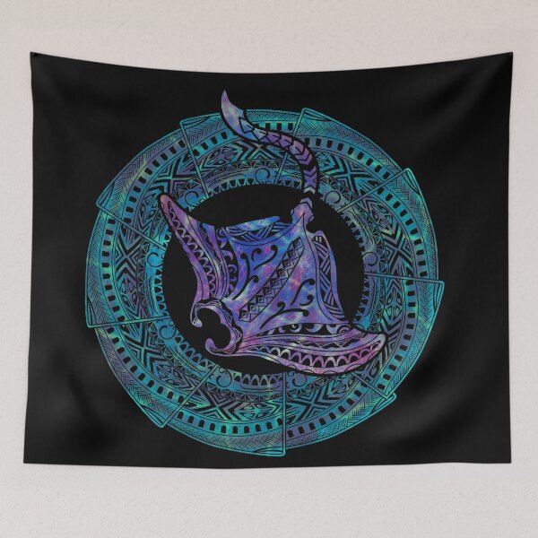 Item preview, Polynesian Tribal Manta Ray Badge — Cosmic Oceanic Graphic designed and sold by sunnthreads.