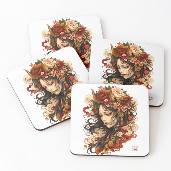 Item preview, Hannya Woman Art – Japanese Demon Girl Yokai Tattoo Style Illustration designed and sold by kaxymax.