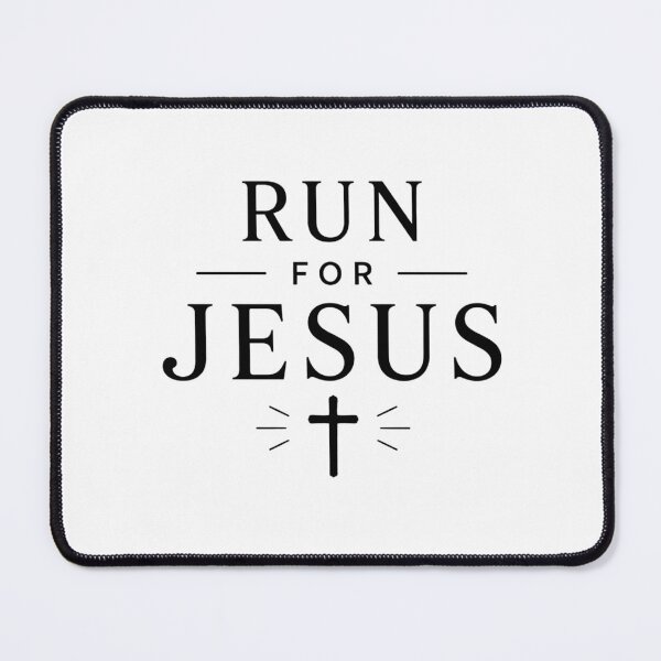Item preview, Run for Jesus | Christian Running T-Shirt | Minimal Cross Typography | Faith-Based Sports Apparel designed and sold by ruthstudio.