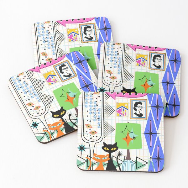 Item preview, Mid Century Modern Atomic Cats designed and sold by Visual Vestibule.