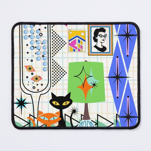 Item preview, Mid Century Modern Atomic Cats designed and sold by Visual Vestibule.