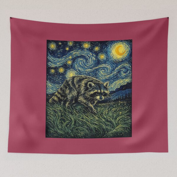 Item preview, Jimothy Van Gogh Starry Night Funny Jimothy Raccoon designed and sold by GreggRoss.