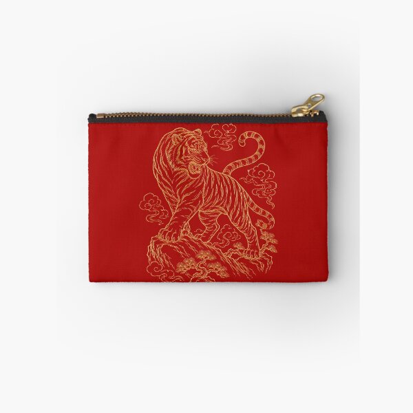 Item preview, Gold Tiger Roaring Asian Line Art Aesthetic designed and sold by Soluna Studio.
