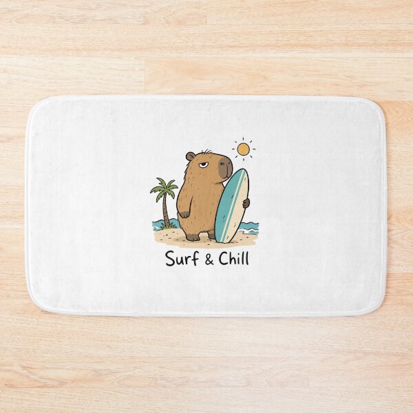 Item preview, Cuye Capybara Surfing Beach Summer Vibes designed and sold by KAWAII STUDIO NB.