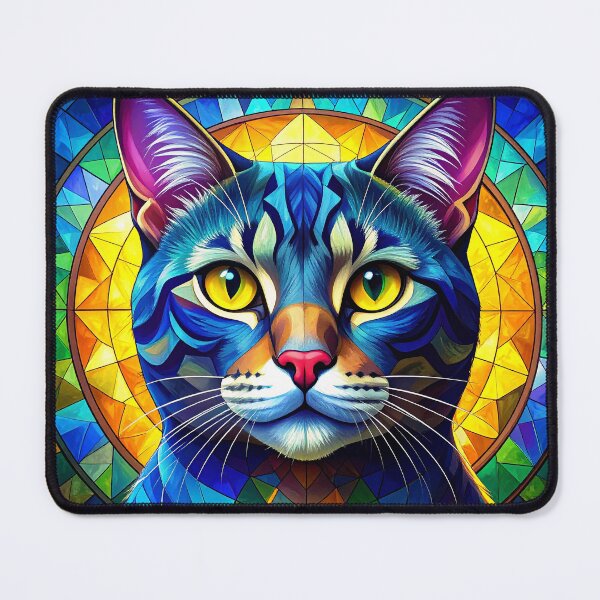 Item preview, Stained‑Glass Style Cat Portrait designed and sold by Sasas Design.