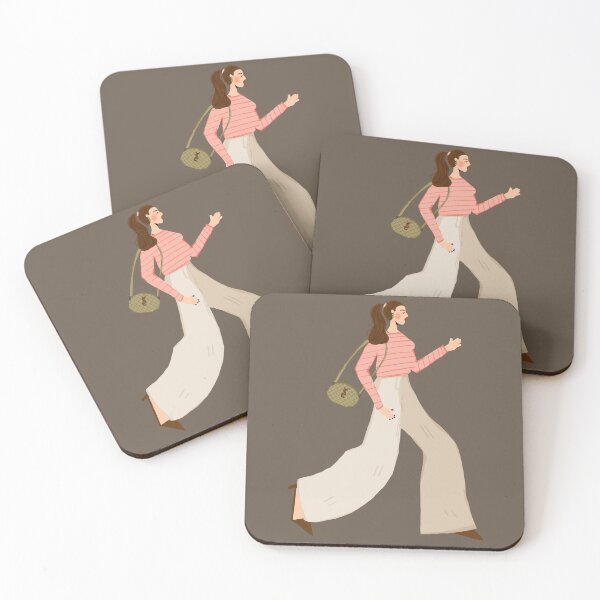 Item preview, French Chic Woman Walking Fashion Art designed and sold by WenjuanArt.