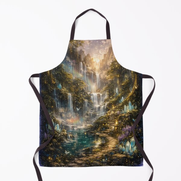 Item preview, Secret Valley of Crystal Waterfalls | Enchanted Fantasy Landscape designed and sold by Origamoart.