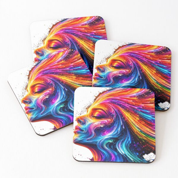 Item preview, Vibrant Rainbow Splash Portrait of Abstract Woman designed and sold by DKSH1234.