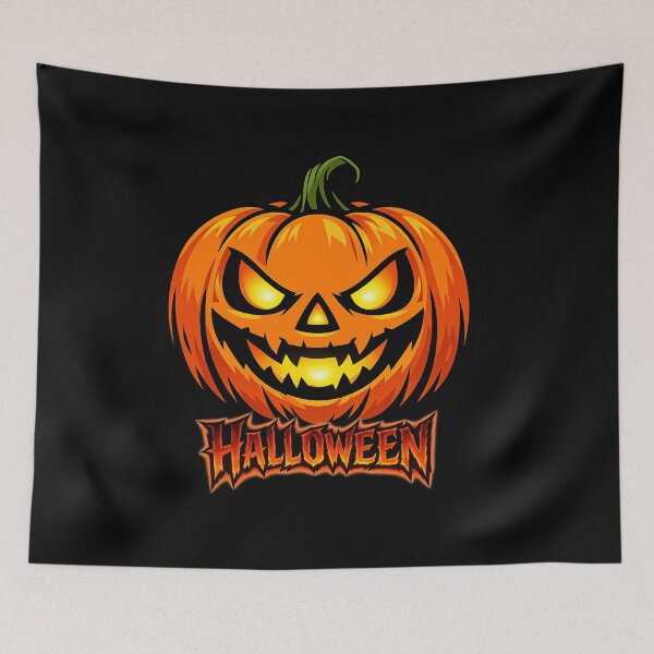 Item preview, Glowing Evil Jack‑O’-Lantern – Halloween Pumpkin Art designed and sold by Rocket&Stars.