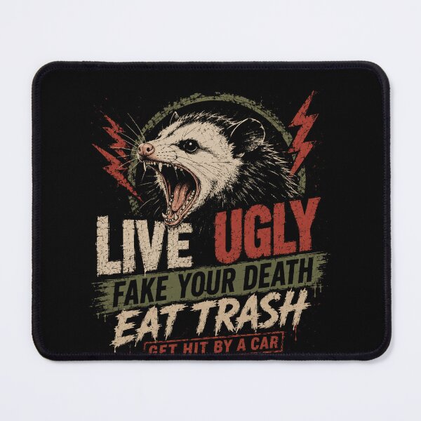 Item preview, Live Ugly Fake Your Death Eat Trash Get Hit By A Car Opossum Lover Sarcastic Humor designed and sold by RetroMini2026.