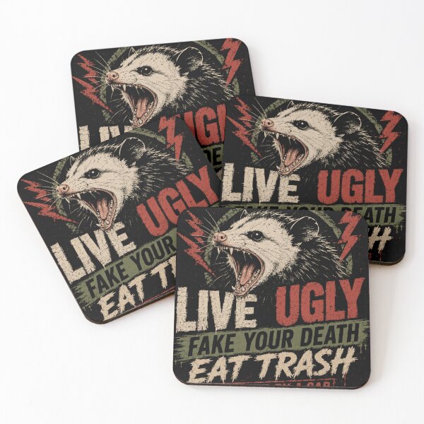 Item preview, Live Ugly Fake Your Death Eat Trash Get Hit By A Car Opossum Lover Sarcastic Humor designed and sold by RetroMini2026.