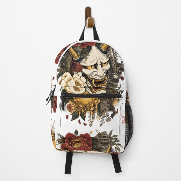 Item preview, Hannya Mask Art – White Japanese Demon Mask Floral Tattoo Style designed and sold by kaxymax.