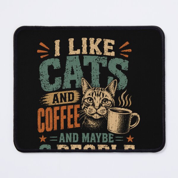 Item preview, I Like Cats And Coffee And Maybe 3 People Cat Lover Introvert Coffee Drinker designed and sold by RetroMini2026.