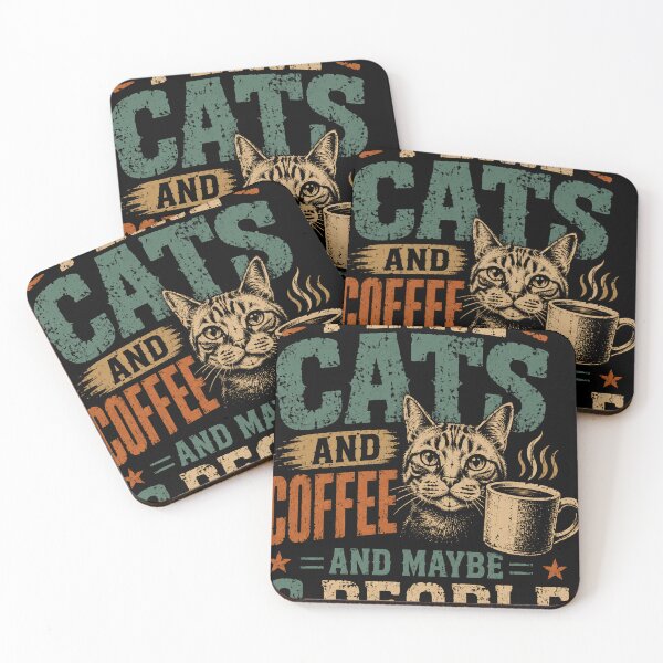 Item preview, I Like Cats And Coffee And Maybe 3 People Cat Lover Introvert Coffee Drinker designed and sold by RetroMini2026.