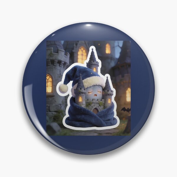 Item preview, Sleepy Haunted Castle Wrapped in Cozy Blanket Halloween Sticker designed and sold by OksArtStudio.