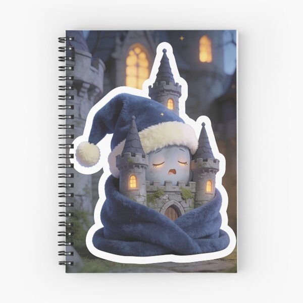 Item preview, Sleepy Haunted Castle Wrapped in Cozy Blanket Halloween Sticker designed and sold by OksArtStudio.
