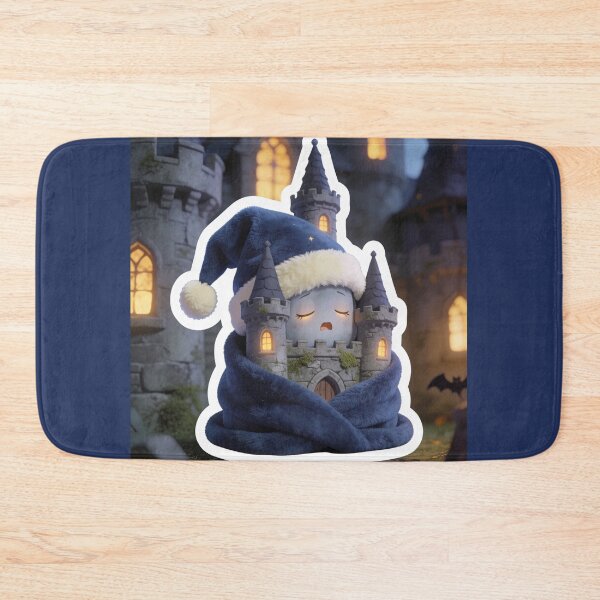 Item preview, Sleepy Haunted Castle Wrapped in Cozy Blanket Halloween Sticker designed and sold by OksArtStudio.