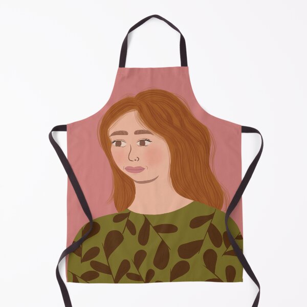 Item preview, Red Hair Woman in Leafy Sweater Portrait designed and sold by WenjuanArt.