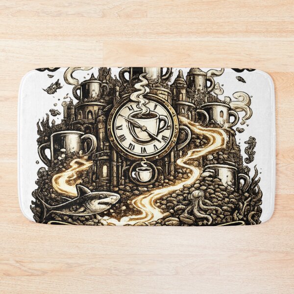 Item preview, Discover the Lost Brew National Coffee Day Fantasy Clock Castle  designed and sold by irfanshikh.