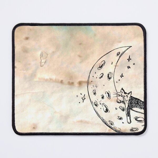 Item preview, Cat Sleeps on Moon - Whimsical Celestial Line Art Hand Drawing Coffee Paper designed and sold by BOKEbyTC.