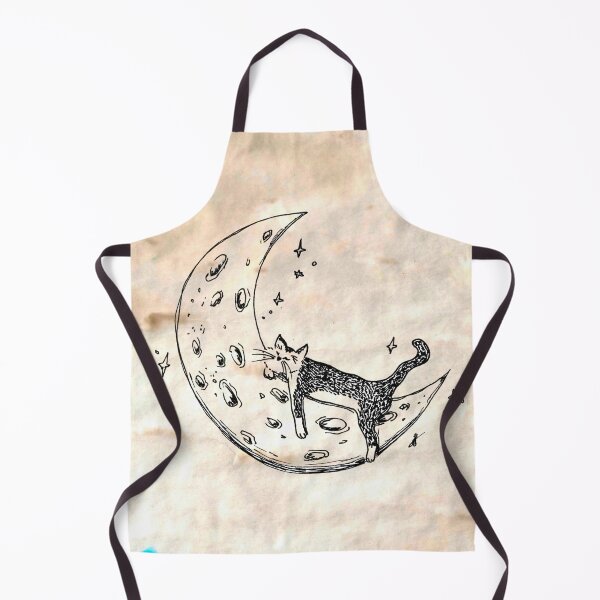 Item preview, Cat Sleeps on Moon - Whimsical Celestial Line Art Hand Drawing Coffee Paper designed and sold by BOKEbyTC.