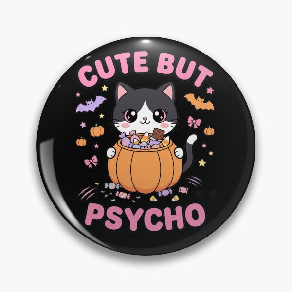 Item preview, Cute But Psycho, Halloween Kawaii Cat designed and sold by Applecrunch.