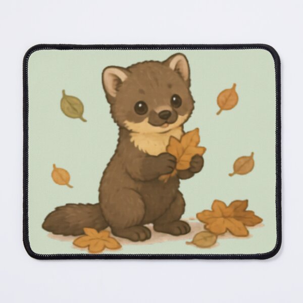 Item preview, Cute Autumn Pine Marten designed and sold by MellowMunchkins.