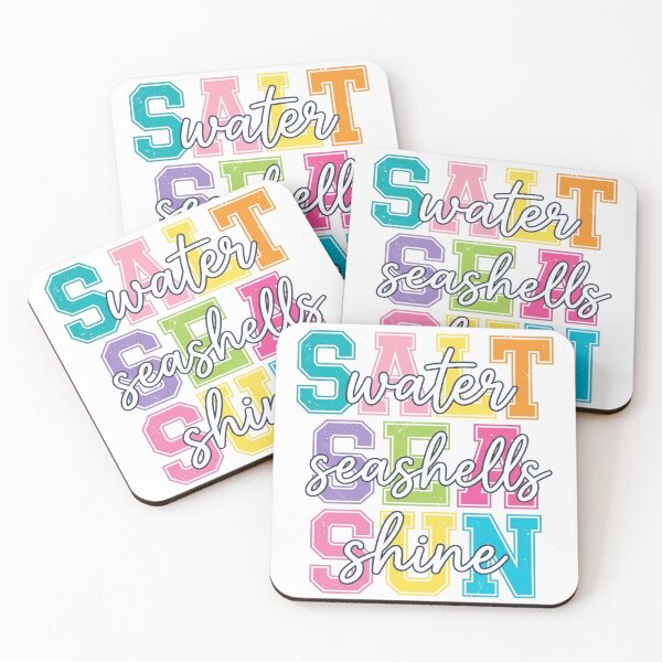 Item preview, Retro Salt Water Seashells Sun Beach Aesthetic Cute Summer Vacation Typography Design designed and sold by raedattia.