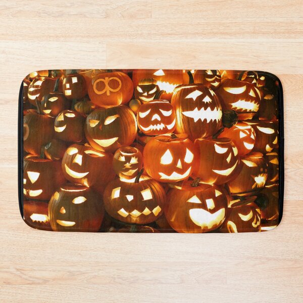 Item preview, Massive Glowing Halloween Jack o Lantern Pumpkin Pile Pattern designed and sold by NorthWild.