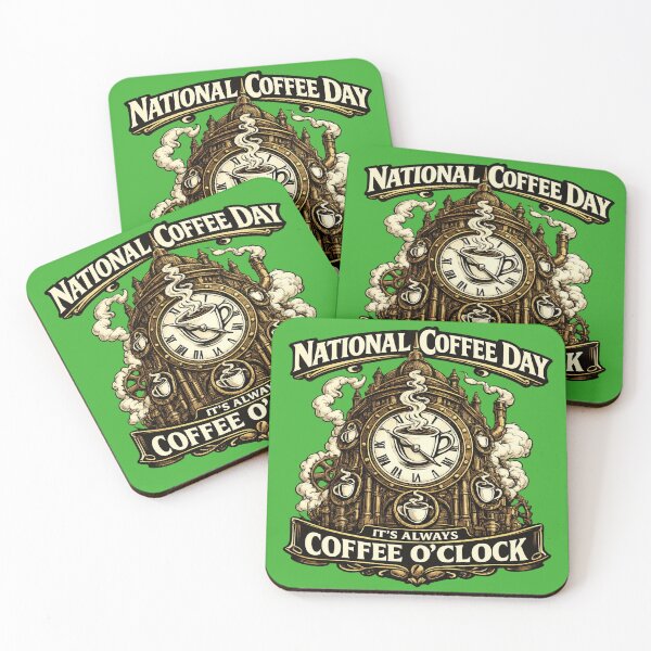 Item preview, It's Always Coffee O'Clock National Coffee Day Steampunk designed and sold by irfanshikh.