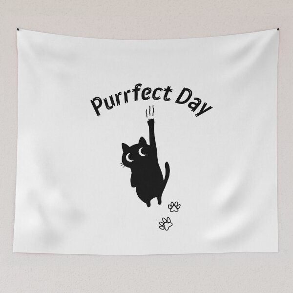 Item preview, Purrfect Day Black cat t-shirt designed and sold by teeNova Wear.