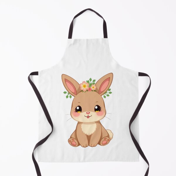 Item preview, Cute kawaii brown bunny with a floral wreath 01 designed and sold by ChameleonStars.