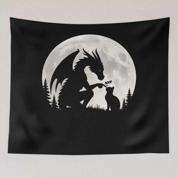 Item preview, Dragon Cat Hand Boop Nose Full Moon Fantasy Humor Outdoor designed and sold by Mdcazeem.