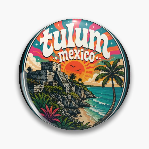 Item preview, Tulum Mayan Ruins Mexico Trippy Art Travel designed and sold by TomFrontierArt.