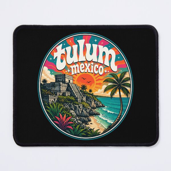 Item preview, Tulum Mayan Ruins Mexico Trippy Art Travel designed and sold by TomFrontierArt.
