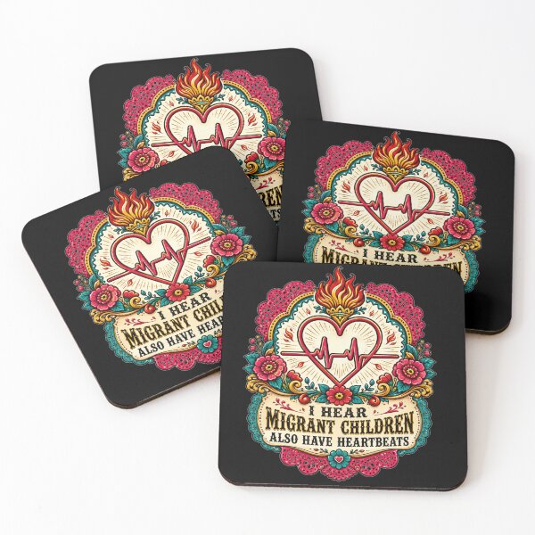 Item preview, I Hear Migrant Children Also Have Heartbeats Ornate Folk Art Heart Badge Gift for Advocates designed and sold by Nightarel.