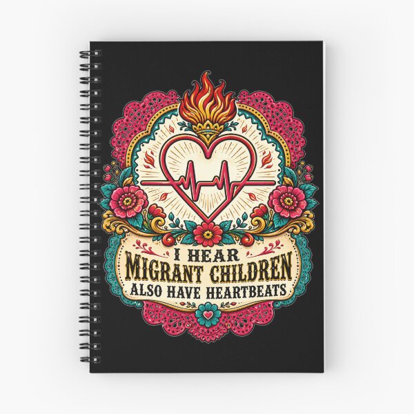 Item preview, I Hear Migrant Children Also Have Heartbeats Ornate Folk Art Heart Badge Gift for Advocates designed and sold by Nightarel.