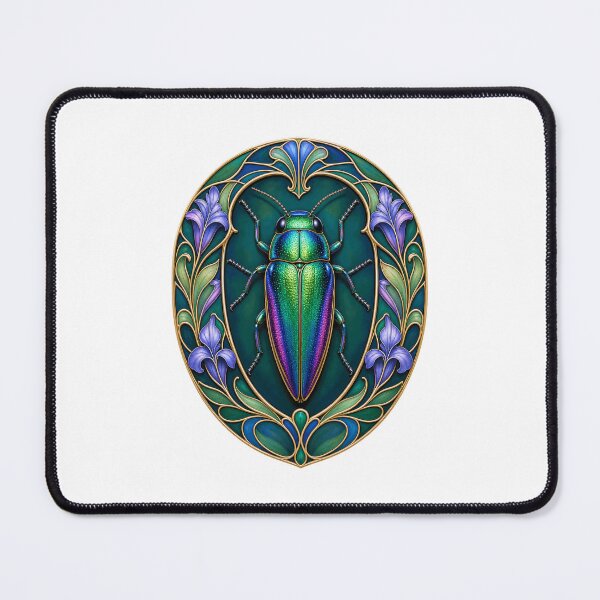 Item preview, Iridescent Jewel Beetle Art Nouveau Insect designed and sold by AntiqueImages.